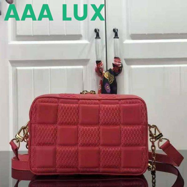 Replica Louis Vuitton LV Unisex Troca PM Handbag Pink Damier Quilt Lambskin Calfskin 4