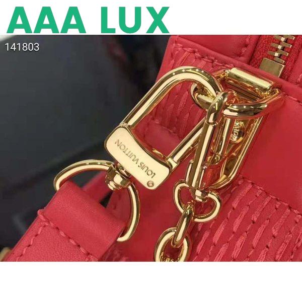 Replica Louis Vuitton LV Unisex Troca PM Handbag Pink Damier Quilt Lambskin Calfskin 9