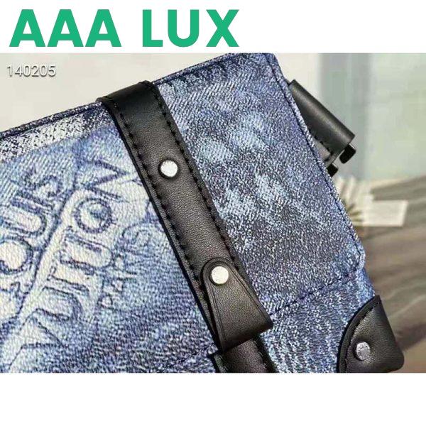 Replica Louis Vuitton LV Unisex Trunk Slingbag Ocean Blue Damier Salt Canvas Cowhide Leather 6