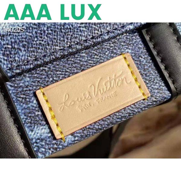 Replica Louis Vuitton LV Unisex Trunk Slingbag Ocean Blue Damier Salt Canvas Cowhide Leather 9