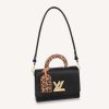 Replica Louis Vuitton LV Unisex Twist MM Handbag Black Epi Grained Leather