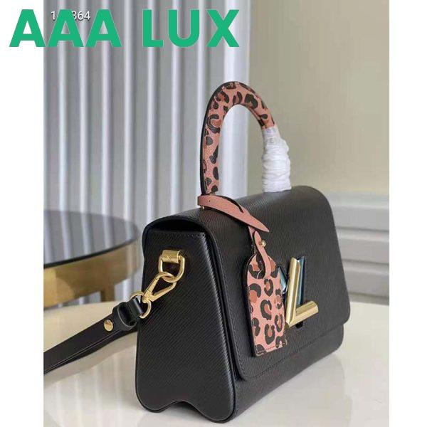 Replica Louis Vuitton LV Unisex Twist MM Handbag Black Epi Grained Leather 3