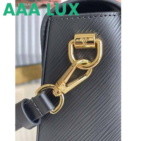 Replica Louis Vuitton LV Unisex Twist MM Handbag Black Epi Grained Leather 9