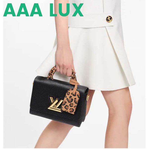 Replica Louis Vuitton LV Unisex Twist MM Handbag Black Epi Grained Leather 11