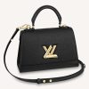 Replica Louis Vuitton LV Unisex Twist MM Handbag Black Epi Grained Leather 13