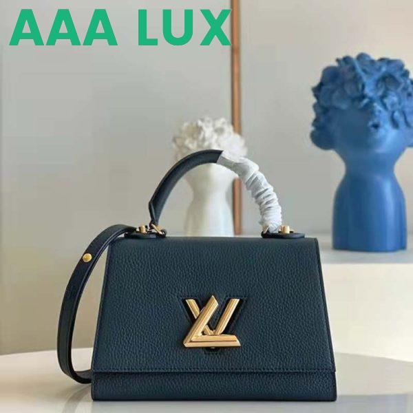 Replica Louis Vuitton LV Unisex Twist One Handle PM Handbag Black Taurillon Leather 3