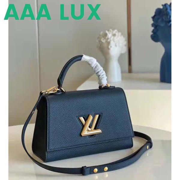 Replica Louis Vuitton LV Unisex Twist One Handle PM Handbag Black Taurillon Leather 5
