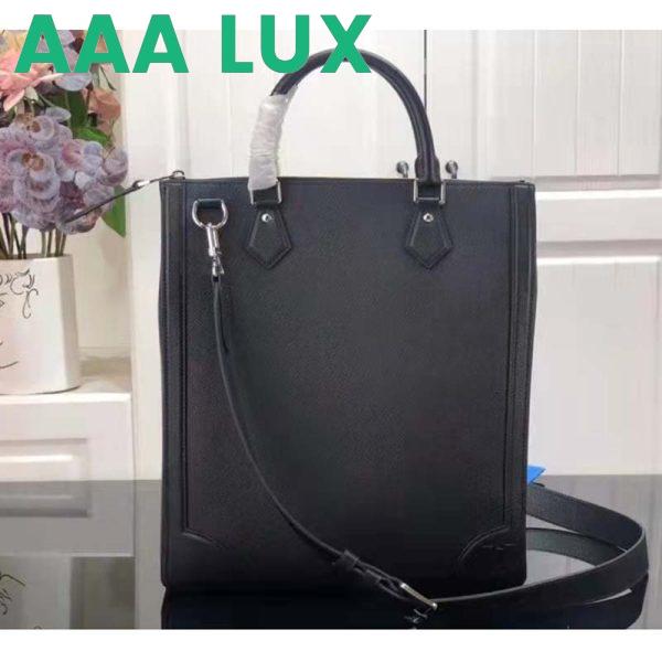 Replica Louis Vuitton LV Unisex Vertical Tote Black Taiga Cowhide Leather Textile Lining 3