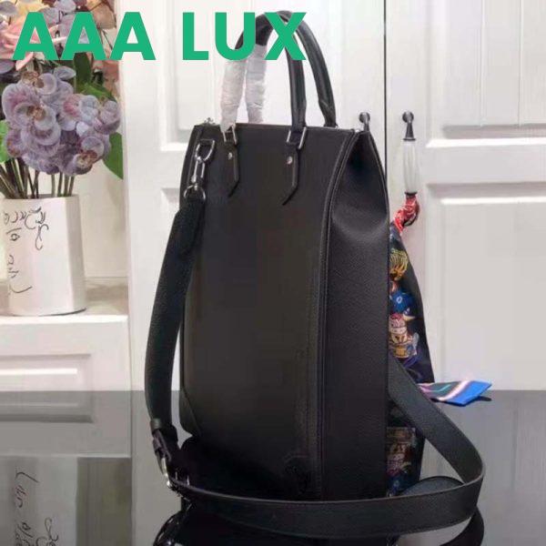 Replica Louis Vuitton LV Unisex Vertical Tote Black Taiga Cowhide Leather Textile Lining 5