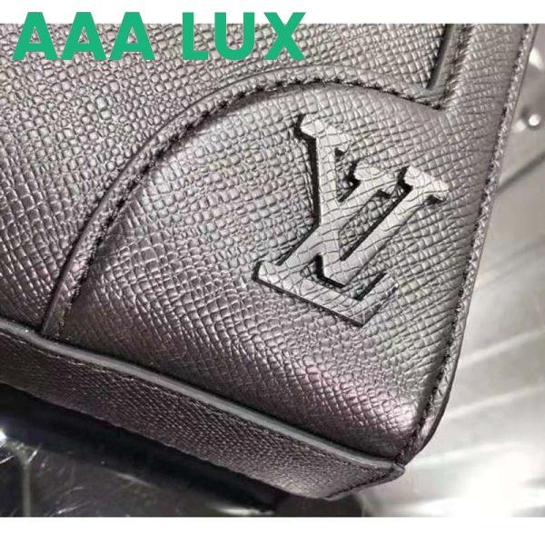 Replica Louis Vuitton LV Unisex Vertical Tote Black Taiga Cowhide Leather Textile Lining 8