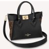 Replica Louis Vuitton LV Women On My Side PM Tote Bag Black Monogram Coated Canvas Calf Leather