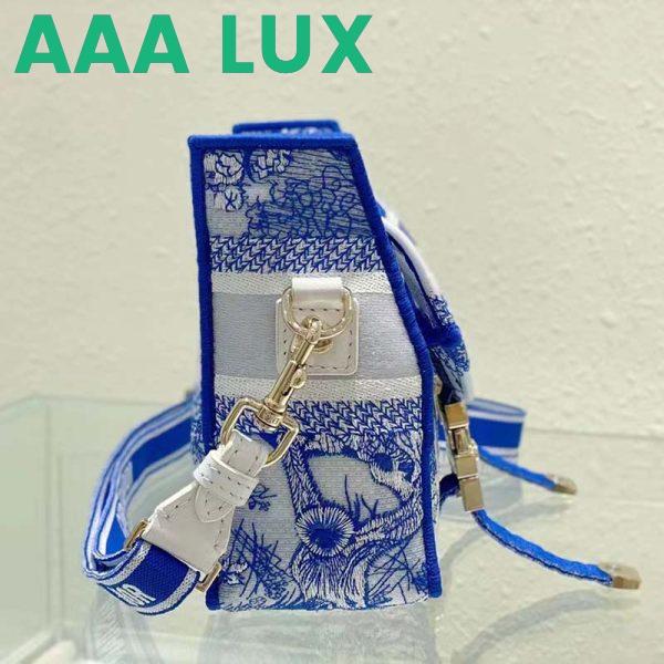 Replica Dior Unisex CD Small Diorcamp Bag Transparent Canvas Fluorescent Blue Toile De Jouy 7