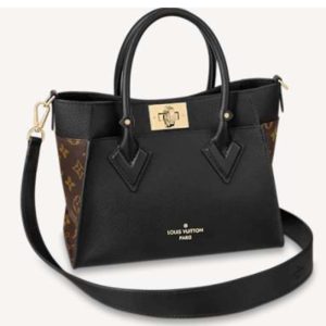 Replica Louis Vuitton LV Women On My Side PM Tote Bag Black Monogram Coated Canvas Calf Leather 2