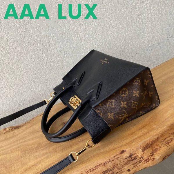 Replica Louis Vuitton LV Women On My Side PM Tote Bag Black Monogram Coated Canvas Calf Leather 8