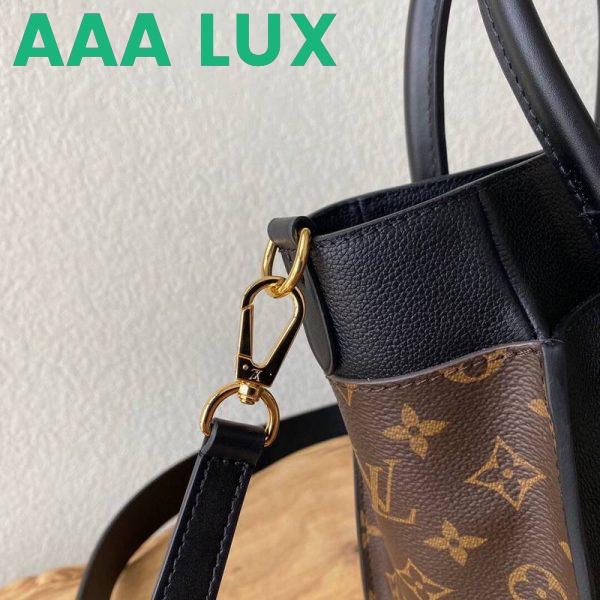 Replica Louis Vuitton LV Women On My Side PM Tote Bag Black Monogram Coated Canvas Calf Leather 9