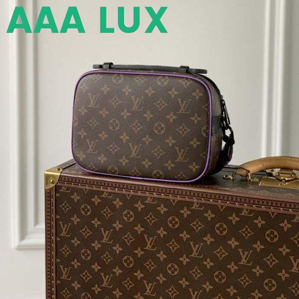 Replica Louis Vuitton LV Unisex S Lock Sling Bag Purple Monogram Macassar Coated Canvas 5
