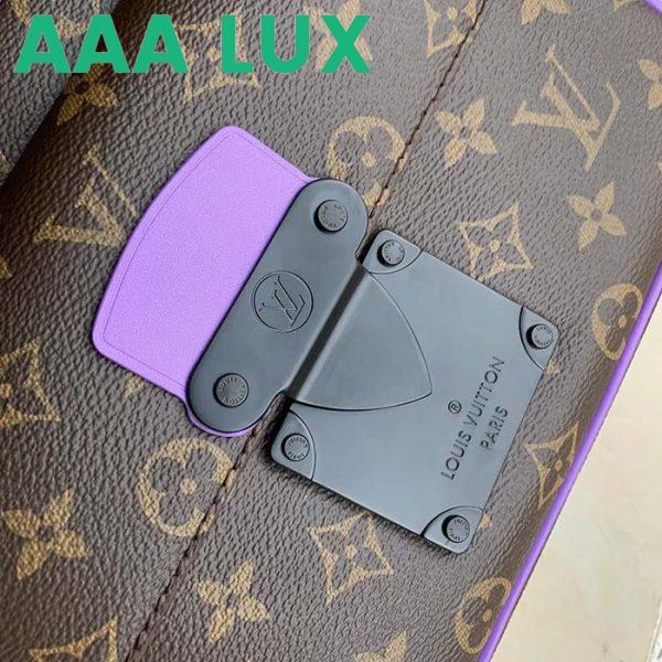 Replica Louis Vuitton LV Unisex S Lock Sling Bag Purple Monogram Macassar Coated Canvas 8