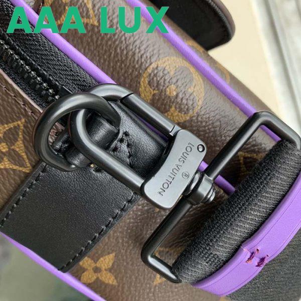 Replica Louis Vuitton LV Unisex S Lock Sling Bag Purple Monogram Macassar Coated Canvas 9