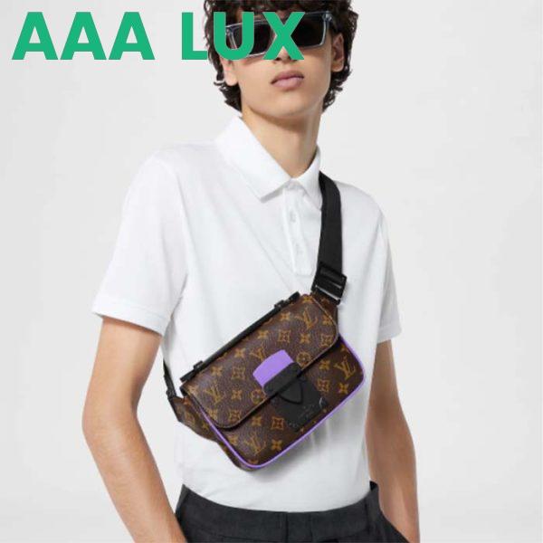 Replica Louis Vuitton LV Unisex S Lock Sling Bag Purple Monogram Macassar Coated Canvas 12