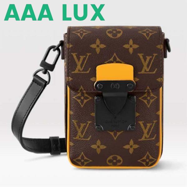 Replica Louis Vuitton LV Unisex S-Lock Vertical Wearable Wallet Radiant Sun Monogram Macassar Coated Canvas