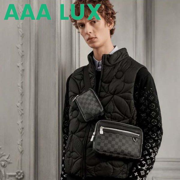 Replica Louis Vuitton LV Unisex Scott Messenger Damier Graphite Coated Canvas Cowhide Leather 7