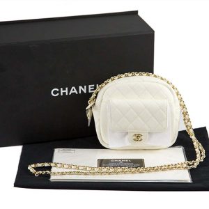 Replica Chanel Women Vanity Case in Grained Calfskin Leather-White 2