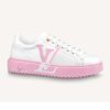 Replica Louis Vuitton LV Women Time Out Sneaker Printed Calf Leather Light Pink