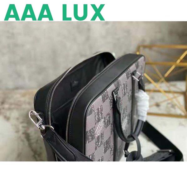 Replica Louis Vuitton LV Unisex Sirius Briefcase Messenger Bag Graphite Cowhide Leather 8