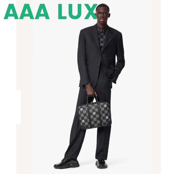 Replica Louis Vuitton LV Unisex Sirius Briefcase Messenger Bag Graphite Cowhide Leather 12