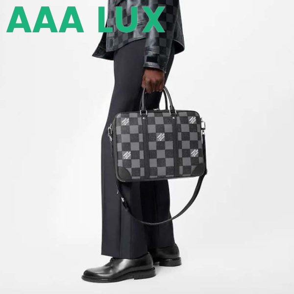 Replica Louis Vuitton LV Unisex Sirius Briefcase Messenger Bag Graphite Cowhide Leather 13
