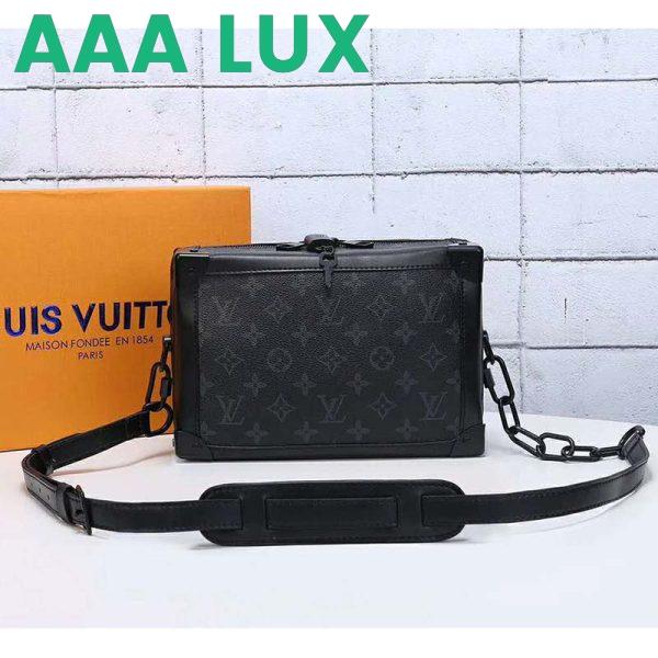 Replica Louis Vuitton LV Unisex Soft Trunk Bag in Monogram Eclipse Coated Canvas-Grey 3