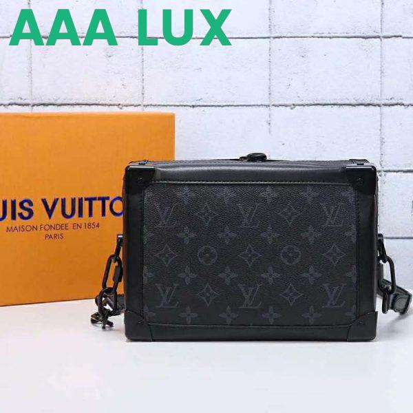Replica Louis Vuitton LV Unisex Soft Trunk Bag in Monogram Eclipse Coated Canvas-Grey 5