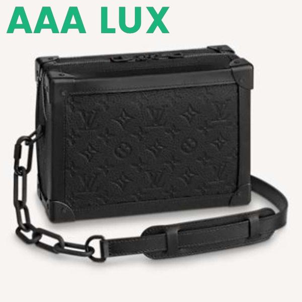 Replica Louis Vuitton LV Unisex Soft Trunk Bag Monogram-Embossed Black Taurillon Cowhide Leather