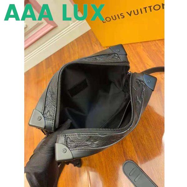Replica Louis Vuitton LV Unisex Soft Trunk Bag Monogram-Embossed Black Taurillon Cowhide Leather 7
