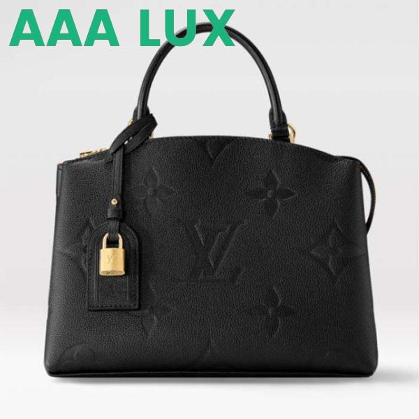 Replica Louis Vuitton LV Women Petit Palais Handbag Noir Embossed Grained Cowhide Leather 2