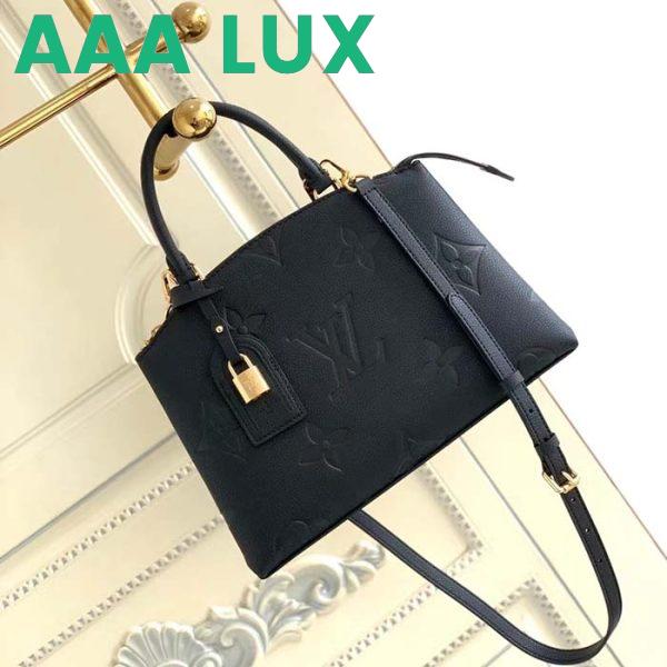 Replica Louis Vuitton LV Women Petit Palais Handbag Noir Embossed Grained Cowhide Leather 3