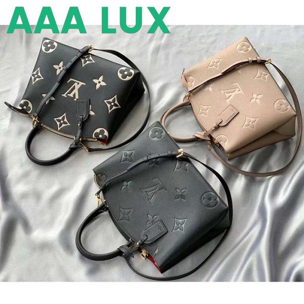 Replica Louis Vuitton LV Women Petit Palais Handbag Noir Embossed Grained Cowhide Leather 14