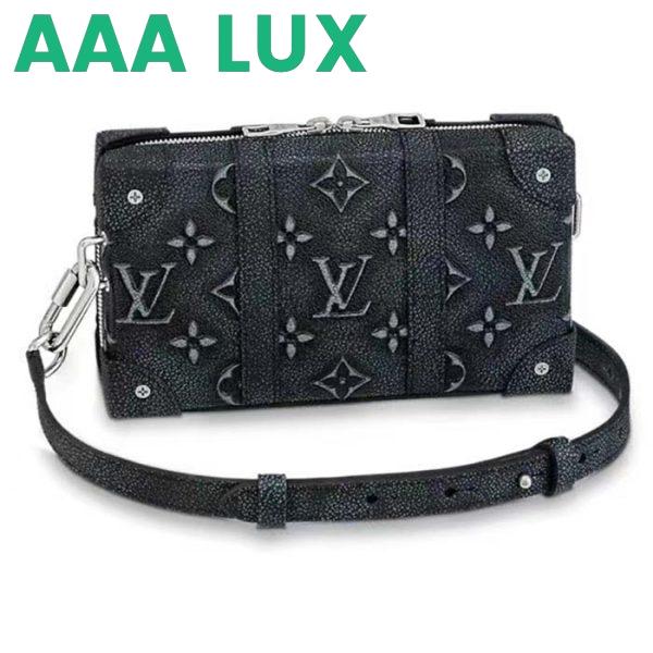 Replica Louis Vuitton LV Unisex Soft Trunk Wearable Wallet Black Charcoal Cowhide Leather