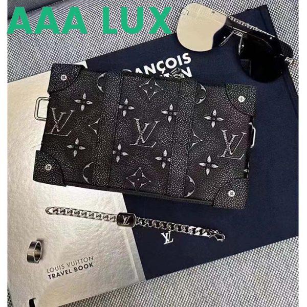 Replica Louis Vuitton LV Unisex Soft Trunk Wearable Wallet Black Charcoal Cowhide Leather 3