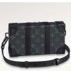 Replica Louis Vuitton LV Unisex Soft Trunk Wearable Wallet Black Charcoal Cowhide Leather 14