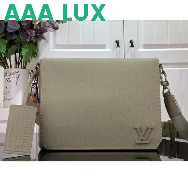 Replica Louis Vuitton LV Unisex Takeoff Messenger Sage Cowhide Leather Textile Lining 3