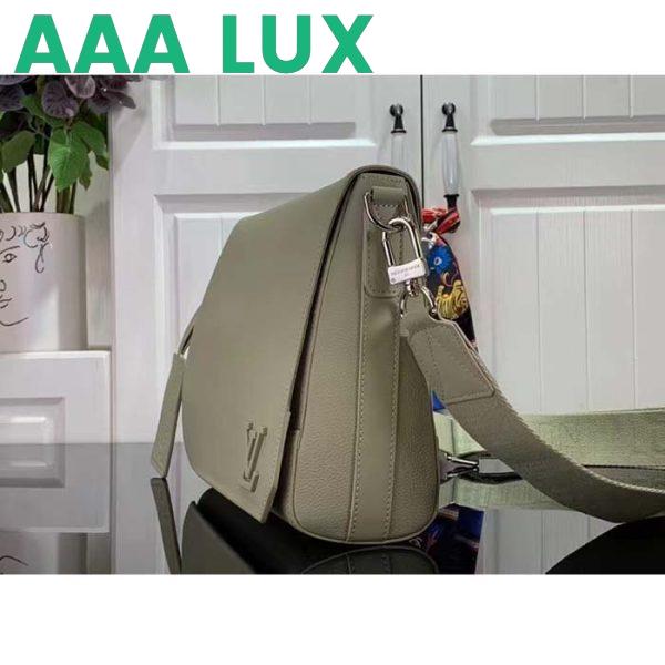 Replica Louis Vuitton LV Unisex Takeoff Messenger Sage Cowhide Leather Textile Lining 5