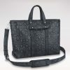 Replica Louis Vuitton LV Unisex Tote Journey Carryall Bag Black Charcoal Cowhide Leather