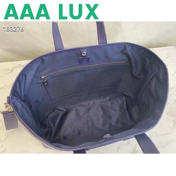 Replica Louis Vuitton LV Unisex Tote Journey Carryall Bag Blue Cowhide Leather Textile Lining 8