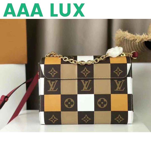 Replica Louis Vuitton LV Women Twist MM Handbag in Smooth Cowhide and Monogram Coated Canvas 5