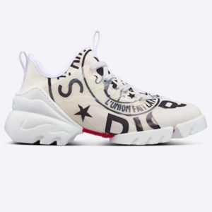 Replica Dior Unisex CD Shoes D-Connect Sneaker White Technical Fabric Union Print