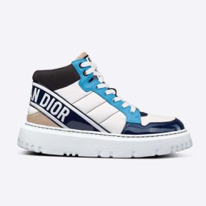 Replica Dior Unisex D-Player Sneaker Blue Multicolor Technical Fabric Suede and Calfskin