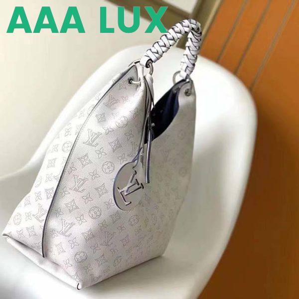 Replica Louis Vuitton LV Women Carmel Hobo Bag White Mahina Perforated Calfskin Leather 5
