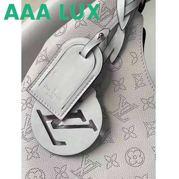 Replica Louis Vuitton LV Women Carmel Hobo Bag White Mahina Perforated Calfskin Leather 8