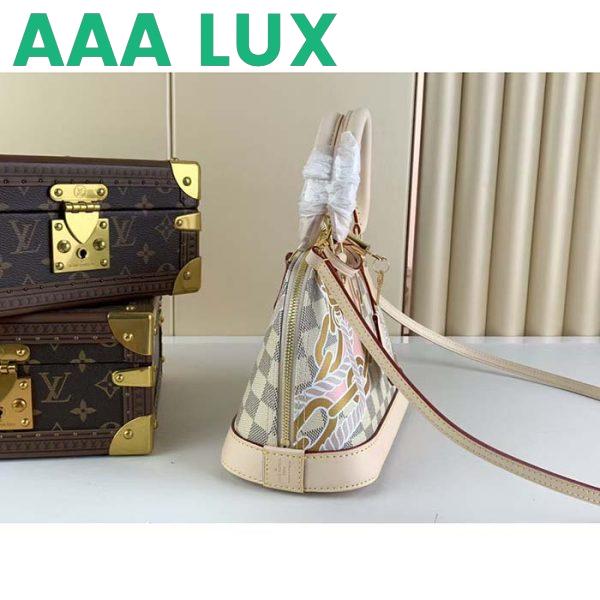 Replica Louis Vuitton LV Women Alma BB Handbag Damier Azur Coated Canvas Cowhide Leather 6